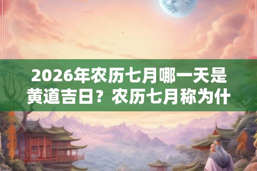 2026年农历七月哪一天是黄道吉日？农历七月称为什么月？