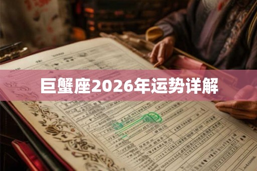 巨蟹座2026年运势详解 巨蟹座2026年运势详解