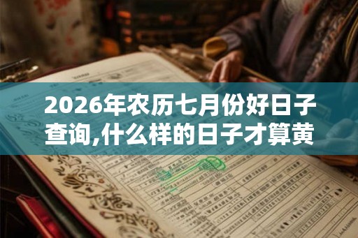 2026年农历七月份好日子查询,什么样的日子才算黄道吉日
