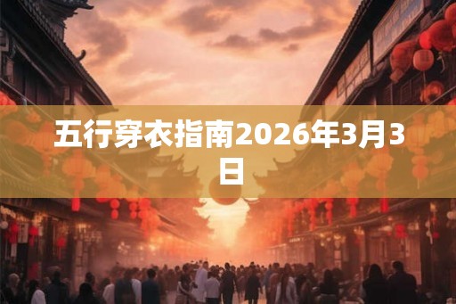 五行穿衣指南2026年3月3日 五行穿衣指南2026年3月3日