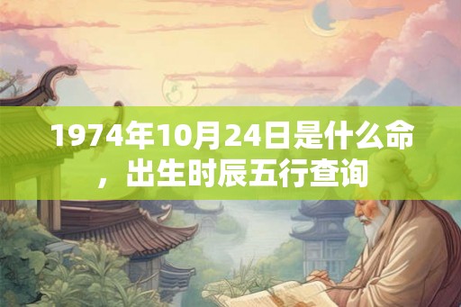 1974年10月24日是什么命，出生时辰五行查询