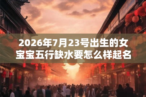 2026年7月23号出生的女宝宝五行缺水要怎么样起名字，用什么字好