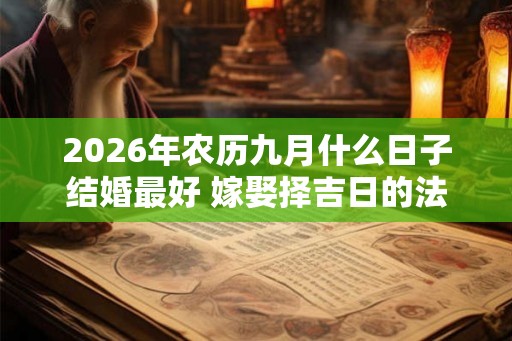 2026年农历九月什么日子结婚最好 嫁娶择吉日的法子