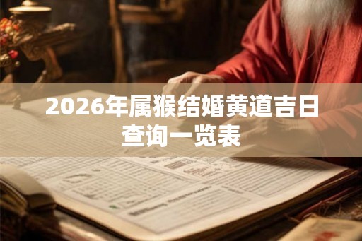 2026年属猴结婚黄道吉日查询一览表