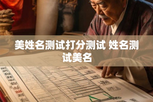 美姓名测试打分测试 姓名测试美名