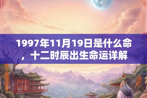 1997年11月19日是什么命，十二时辰出生命运详解