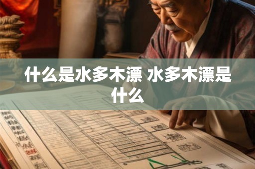什么是水多木漂 水多木漂是什么