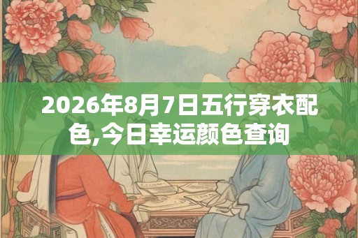 2026年8月7日五行穿衣配色,今日幸运颜色查询