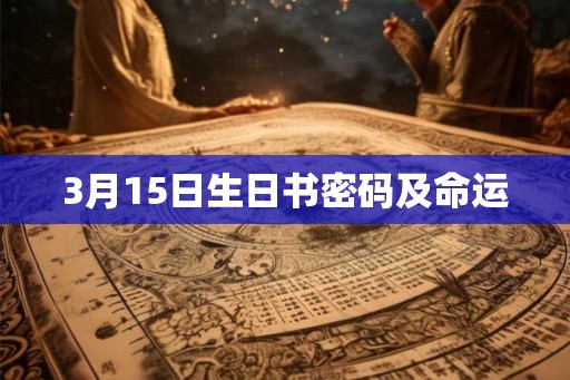 3月15日生日书密码及命运
