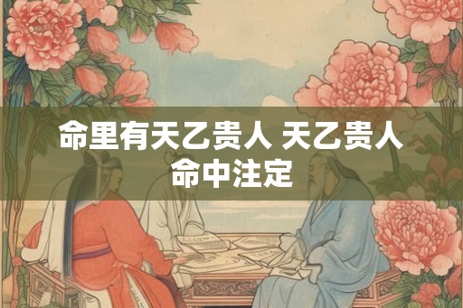 命里有天乙贵人 天乙贵人命中注定 命里有天乙贵人 天乙贵人命中注定