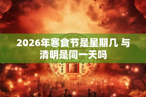 2026年寒食节是星期几 与清明是同一天吗