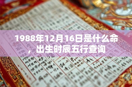1988年12月16日是什么命，出生时辰五行查询