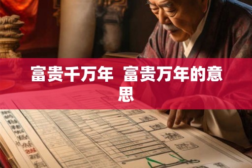 富贵千万年  富贵万年的意思