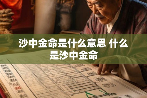 沙中金命是什么意思 什么是沙中金命