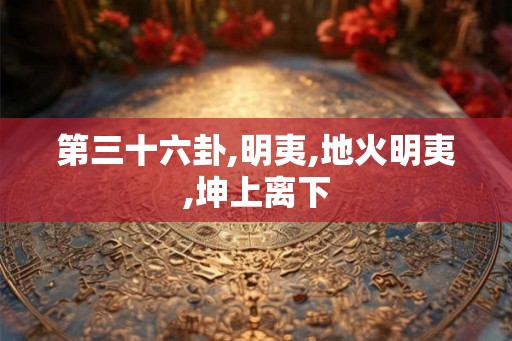第三十六卦,明夷,地火明夷,坤上离下