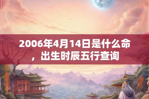 2006年4月14日是什么命，出生时辰五行查询