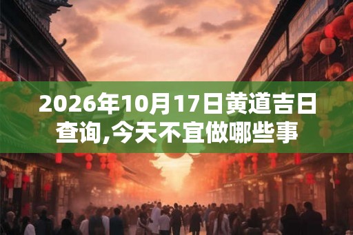 2026年10月17日黄道吉日查询,今天不宜做哪些事