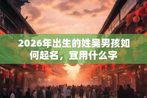 2026年出生的姓吴男孩如何起名，宜用什么字