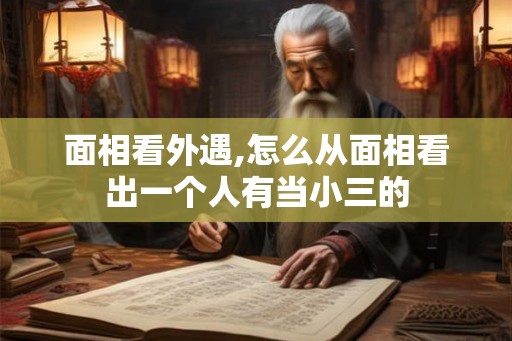 面相看外遇,怎么从面相看出一个人有当小三的