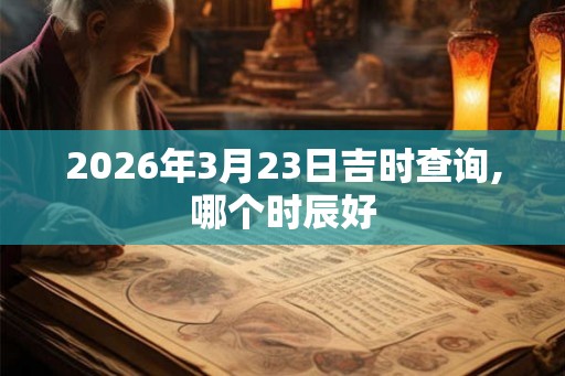 2026年3月23日吉时查询,哪个时辰好