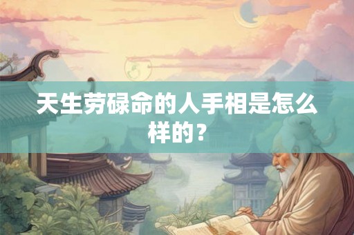 天生劳碌命的人手相是怎么样的？