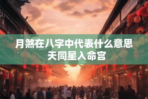 月煞在八字中代表什么意思  天同星入命宫