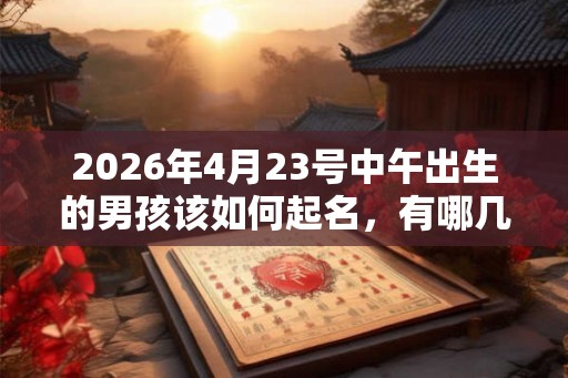 2026年4月23号中午出生的男孩该如何起名，有哪几种方法？