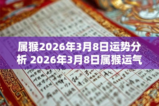 属猴2026年3月8日运势分析 2026年3月8日属猴运气详解