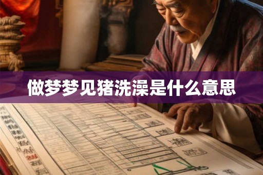做梦梦见猪洗澡是什么意思
