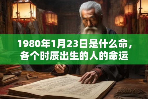1980年1月23日是什么命，各个时辰出生的人的命运