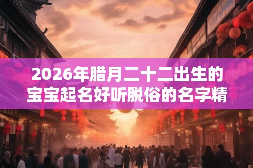 2026年腊月二十二出生的宝宝起名好听脱俗的名字精选