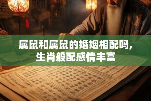 属鼠和属鼠的婚姻相配吗,生肖般配感情丰富