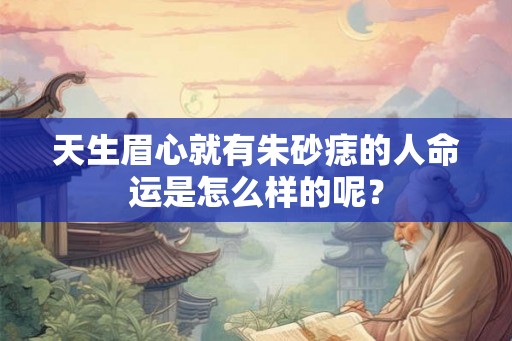 天生眉心就有朱砂痣的人命运是怎么样的呢？