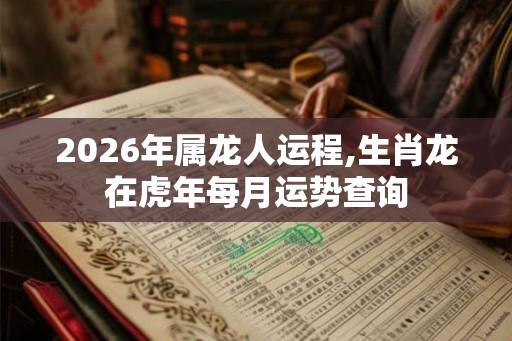 2026年属龙人运程,生肖龙在虎年每月运势查询