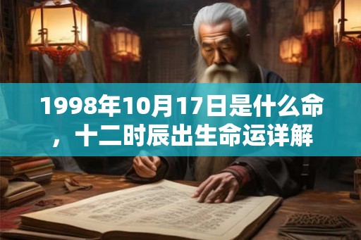 1998年10月17日是什么命,十二时辰出生命运详解 1998年10月17日是什么命,十二时辰出生命运详解