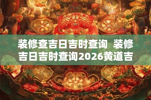 装修查吉日吉时查询  装修吉日吉时查询2026黄道吉日查询