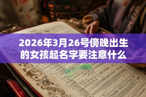 2026年3月26号傍晚出生的女孩起名字要注意什么