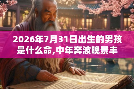 2026年7月31日出生的男孩是什么命,中年奔波晚景丰隆