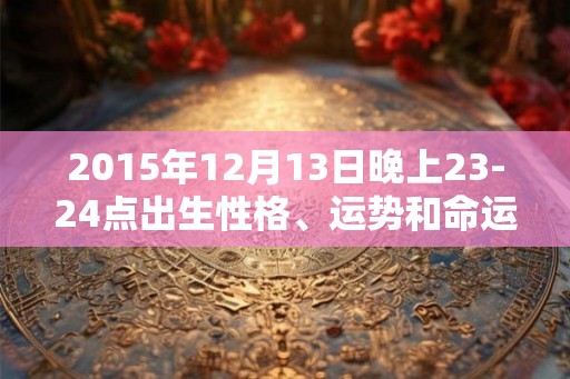 2015年12月13日晚上23-24点出生性格、运势和命运 2015年12月13日晚上23-24点出生性格、运势和命运