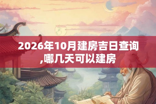 2026年10月建房吉日查询,哪几天可以建房 2026年10月建房吉日查询,哪几天可以建房