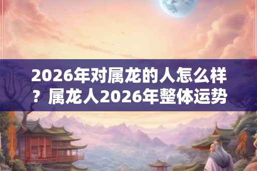 2026年对属龙的人怎么样？属龙人2026年整体运势好不好？