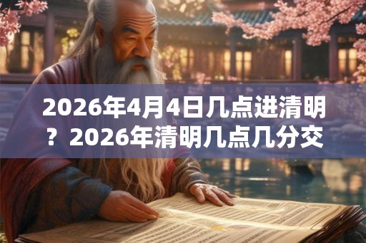 2026年4月4日几点进清明？2026年清明几点几分交节气？