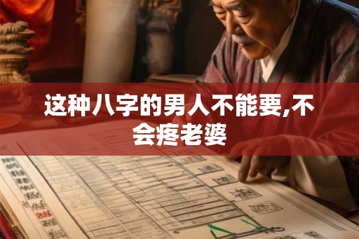 这种八字的男人不能要,不会疼老婆