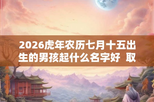 2026虎年农历七月十五出生的男孩起什么名字好 取名宝典 2026虎年农历七月十五出生的男孩起什么名字好 取名宝典