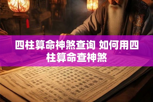 四柱算命神煞查询 如何用四柱算命查神煞