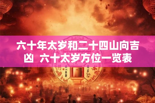 六十年太岁和二十四山向吉凶  六十太岁方位一览表