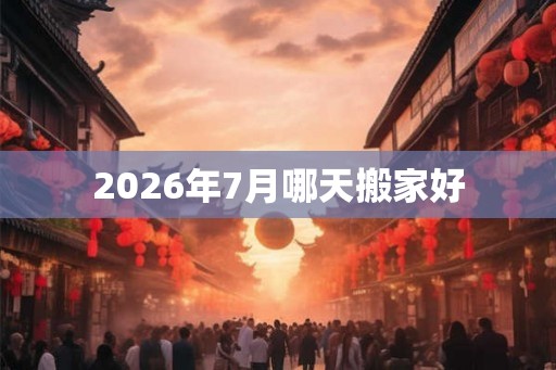 2026年7月哪天搬家好
