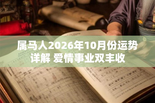属马人2026年10月份运势详解 爱情事业双丰收