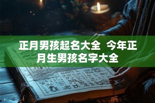 正月男孩起名大全  今年正月生男孩名字大全