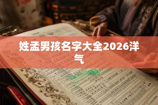 姓孟男孩名字大全2026洋气 姓孟男孩名字大全2026洋气